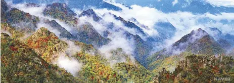  ??  ?? Mt. Seoraksan is designated as a Biosphere Reserve by UNESCO and visited by millions of tourists annually.