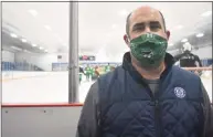  ?? Pete Paguaga / Hearst Connecticu­t Media ?? Chris Everone, director of facilities for West Haven, is in charge of cleaning procedures at Bennett Rink.