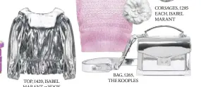  ??  ?? TOP, £420, ISABEL MARANT at YOOX BAG, £265, THE KOOPLES