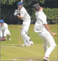  ?? Picture: Tony Flashman FM4489088 ?? Boughton & Eastwell’s Ian Thomas bowling to Littlebour­ne’s Sully Gould