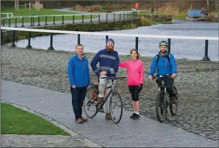  ??  ?? George McBurnie from Scottish Canals, Rurigdh McMeddes from Sustrans, Lesley Corr from Scottish Canals and Caudio Piao from Lambhill Active at the site of the upgraded path, and below, an artist’s impression of the BMX track