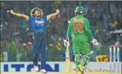  ??  ?? Lasith Malinga became the fifth bowler in T20Is to get a hattrick.AFP