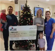  ??  ?? The Hannon family presenting the cheque to Our Lady’s Children’s Hospital, Crumlin.