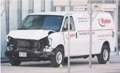  ??  ?? The van that was used to hit several pedestrian­s in Toronto on Monday.
