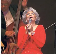  ?? — AP ?? Standingov­ation: Wilson performing at her Swingin’ 70th Birthday Party at Carnegie Hall in New York in this file picture. Wilson died peacefully after a long illness.