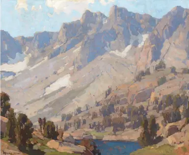  ??  ?? Edgar Payne (1883-1947), Mountain Lake. Oil on canvas, 28 x 34 in. Estimate: $40/60,000