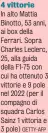  ?? GETTY-AFP ?? 4 vittorie
In alto Mattia Binotto, 53 anni, ai box della Ferrari. Sopra Charles Leclerc, 25, alla guida della F1-75 con cui ha ottenuto 3 vittorie e 9 pole nel 2022 (per il compagno di squadra Carlos Sainz 1 vittoria e 3 pole)