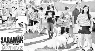  ??  ?? Pet owners queue up to register for the free mass anti-rabies vaccinatio­n programme.