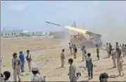  ?? AP/FILE ?? Yemeni soldiers fire rockets at positions of al-qaeda terrorists in the town of Meyfaa in Shabwa province.