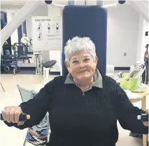  ??  ?? After a vehicle accident in 2015, Pat Vinton moved to Shalom Village for her recovery. When she returned home months later, her experience there was so positive that she stayed on as a member of the Fitness Club at Shalom Village.