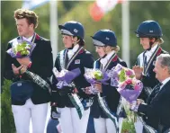 ??  ?? The bronze medal-winning British young rider team
