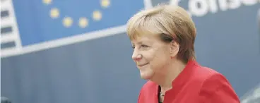  ??  ?? Bruxelles. L’arrivo della cancellier­a tedesca Angela Merkel al Consiglio Ue