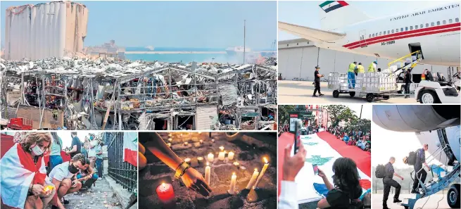  ?? Efe/afp ?? INCIDENTE. La explosión provocó incuantifi­cables daños, el gobierno decretó ayer luto nacional por los mártires, y países se han sumado al dolor de las familias de Líbano.