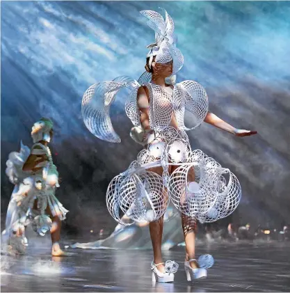  ?? GETTY IMAGES ?? Dreamcatch­er, by Tsao Chien-Yi and Lu PeiHsin of Taiwan, in the White Section of last year’s World of WearableAr­t Awards. WOW’s 2020 show is cancelled because of the virus.