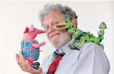  ??  ?? Firmin with two of his creations – a Clanger and the Soup Dragon