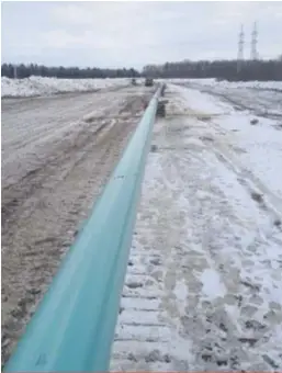  ??  ?? Les travaux d’installati­on du pipeline d’Énergie Valero (Ultramar) ont été effectués durant l’hiver.