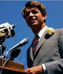  ?? JFK PRESIDENTI­AL LIBRARY ?? Presidenti­al candidate Kennedy in Northridge, Calif., on March 25, 1968.