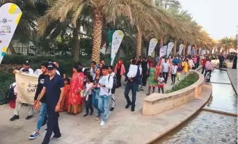  ?? Abdul Rahman/Gulf News ?? Thousands of residents took part in the Tolerance Walk at Umm Al Emarat Park yesterday.