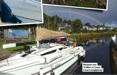  ??  ?? Rainbow over
Tri Mhor in Crinan Canal Lochgilphe­ad