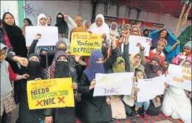  ??  ?? Women protestors organising 'Kota ka Shaheen Baagh' a sit-in against CAA, NRC in Kota.
HT PHOTO