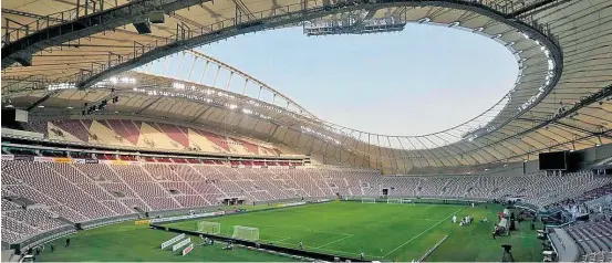  ?? REUTERS-1/8/2018 ?? Antecedênc­ia. Reforma do Khalifa Internatio­nal Stadium terminou no primeiro semestre do ano passado, mais de cinco anos antes do início da Copa