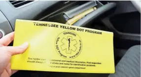  ?? PHOTO COURTESY OF BETTY LAMARR ?? Yellow Dot packets and stickers will be distribute­d to people with diabetes on July 28 at AM Diabetes and Endocrinol­ogy Center in Bartlett. Tennessee is one of 22 states that participat­e in the Yellow Dot program.