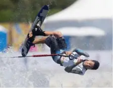  ?? DARREN CALABRESE/THE CANADIAN PRESS ?? At 44, Canadian water skier Jaret Llewellyn is still getting it done.
