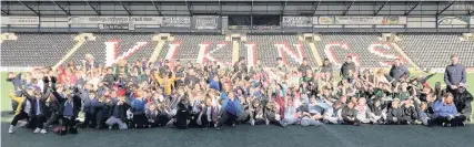  ??  ?? 250 children from Halton and Merseyside enjoy Widnes Vikings’ Gamechange­r programme