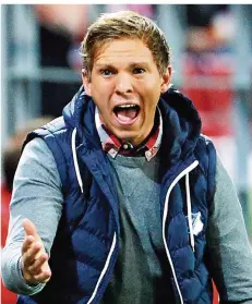  ?? FOTO: FREY/DPA ?? Julian Nagelsmann hat 1899 Hoffenheim vom Abstiegska­ndidaten zu einer deutschen Spitzenman­nschaft geformt.