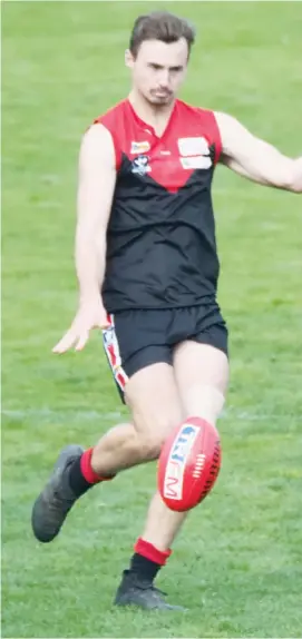  ??  ?? Key Warragul forward Brayden Fowler suffered from some slow movement of the ball into the forward line at Bairnsdale and from some inaccuracy kicking for goal when he had chances.
