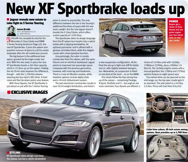  ??  ?? STYLING XF Sportbrake takes design cues from the saloon, but has a rakish windowline
