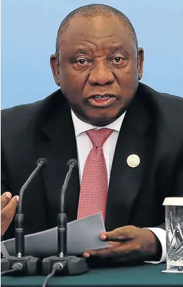  ?? Picture: LINTAO ZHANG/POOL/GETTY IMAGES ?? UNTIMELY BLOW: That SA will struggle to register barely positive growth for 2018 is the reality facing President Cyril Ramaphosa.