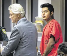  ?? LANNIS WATERS / THE PALM BEACH POST Palm Beach Post Staff Writer ?? Juan Hernandez-Guillen, 17, appears in court Wednesday charged with DUI homicide, DUI with serious injury and DUI with property damage in a Jan. 29 head-on crash that killed Genero Ortiz on SR 715.