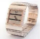  ?? ?? A Lady’s Piaget wristwatch - each link interspers­ed with brilliant cut diamonds - Estimated at £4,000 to £6,000