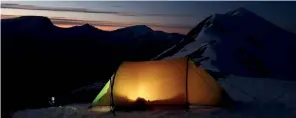  ??  ?? Wild camping high in the Mamores Photo: Kelly Lander