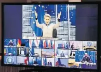  ?? AP ?? Folge der Pandemie: EU-Gipfel nur am Bildschirm