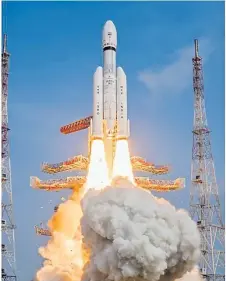  ?? Picture: SUPPLIED ?? The Chandrayaa­n-3 launches from earth.