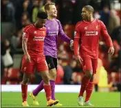  ??  ?? ALL’S WELL: Mignolet shows his relief
