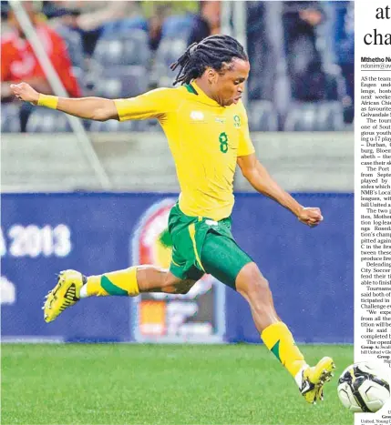  ?? Picture: GALLO IMAGES ?? WINNING STYLE: Siphiwe Tshabalala in action during the internatio­nal friendly match between South Africa and Mozambique at Nelspruit’s Mbombela Stadium