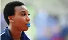  ?? Isaković/AFP/Getty Images ?? Gwen Berry of the USA, a hammer thrower, was sanctioned for raising her fist at the 2019 Pan Am Games. Photograph: Andrej