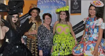  ??  ?? Bernie Lynch, Stabannon Tidy Towns with Emma Doonan, Béibhínn Nic Ruairí, Holly Kieran and Shauna Lavery at the Louth Tidy Towns Together/Louth County Council ‘Trashion Fashion’ show hled in the Carrickdal­e Hotel.