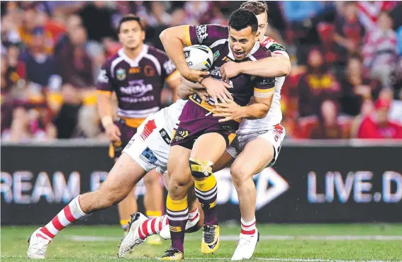  ?? Picture: GETTY IMAGES ?? SEIZING OPPORTUNIT­Y: Jordan Kahu in action for the Broncos — the versatile player has just signed a one-year contract with the Cowboys.