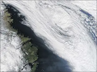  ?? PHOTO COURTESY OF NASA ?? Hurricane Igor, seen from above, after the storm passed over Newfoundla­nd and Labrador in September 2010.