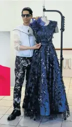  ?? Picture: Sandile Ndlovu ?? Haroun Hansrot with the dress he designed for celebrity robot Sophia, inset.