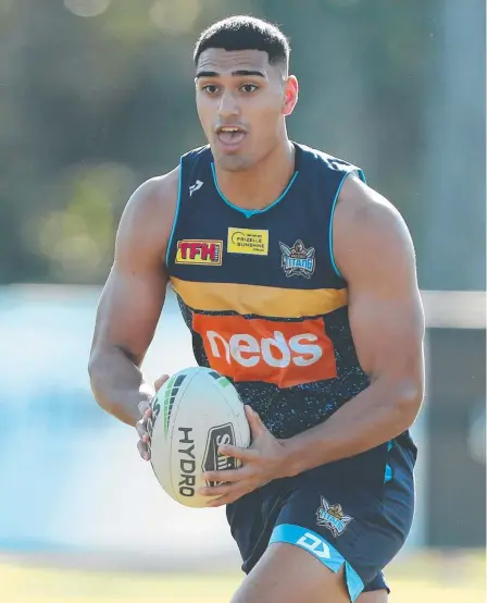  ?? Picture: GETTY IMAGES ?? Gold Coast Titans player Darius Farmer is eager to make his NRL debut next season.