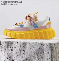  ??  ?? A sneaker from the AGL fall 2021 collection