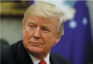  ?? Photo: AP Photo/Evan Vucci ?? President Donald Trump in the Oval Office this week: