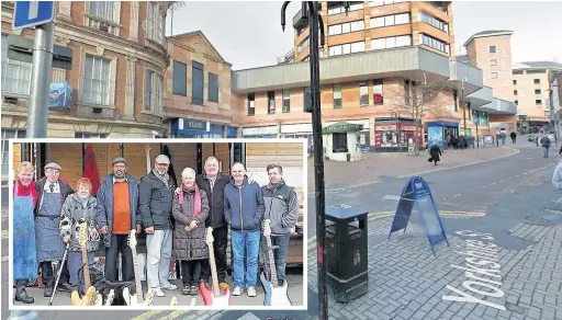  ?? Google streetview ?? ●●Rochdale market traders (inset) are moving onto Lord Square at the bottom of Yorkshire Street