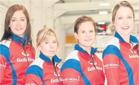  ?? Picture: Tom Brydone. ?? Eve Muirhead, left, with team-mates Kelly Schafer, Vicki Adams and Lauren Gray.