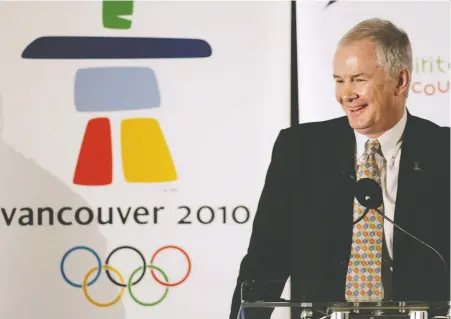 ?? CHUCK STOODY/THE CANADIAN PRESS FILES ?? John Furlong was president of the Vancouver Organizing Committee for the 2010 Olympics and is part of a group proposing the idea of British Columbia bidding on hosting the 2030 Winter Games, with the plan being that no new infrastruc­ture will be built.